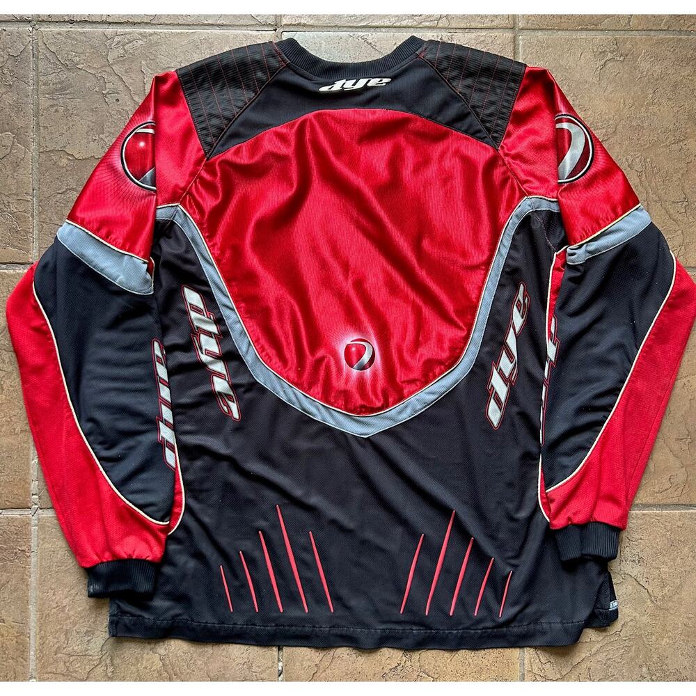Dye Paintball Jersey XL Red Black Padded Motocross Style Performance Top - Picture 4 of 4